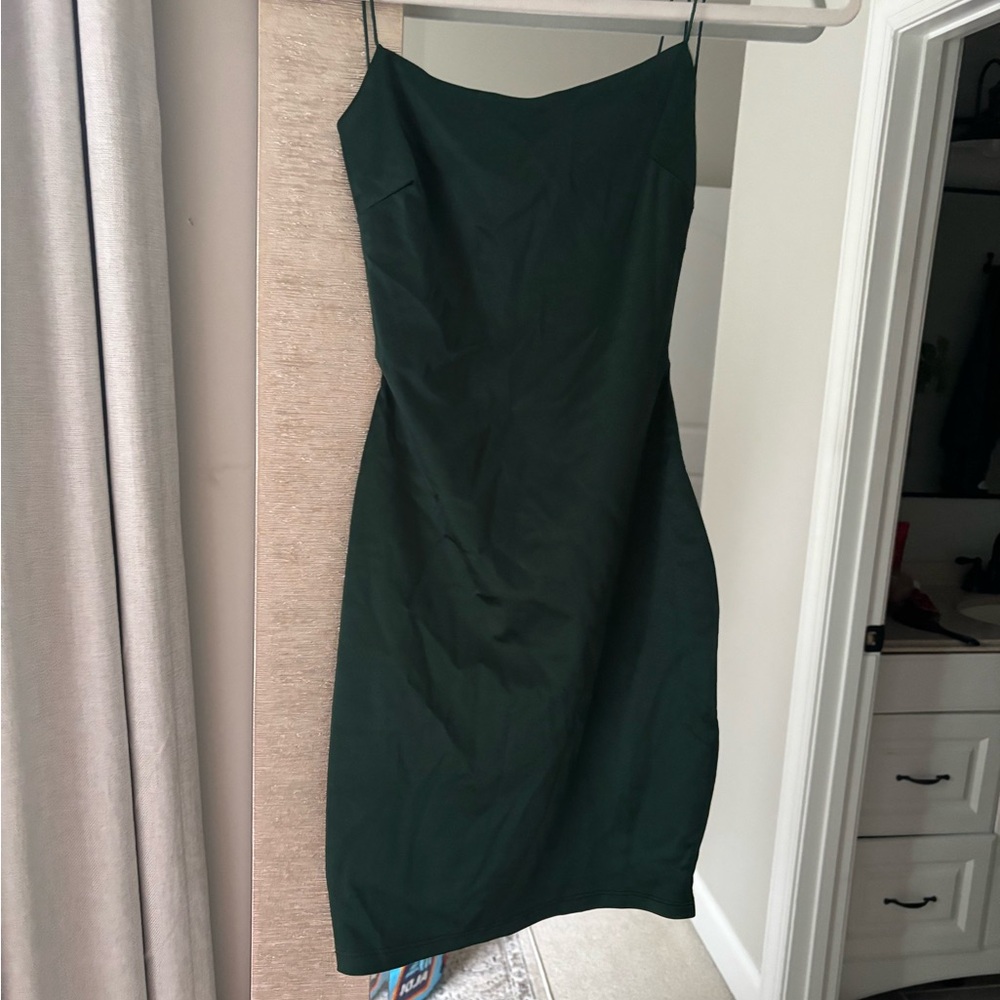 Windsor Open Back Silk Green mini Dress